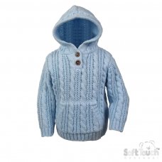 HD16-B: Blue Cable Knit Hoodie (6-24 Months)